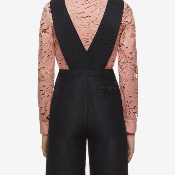 *SOLD* Botanical Crest Lace & Jacquard Jumpsuit - Picture 3 of 7